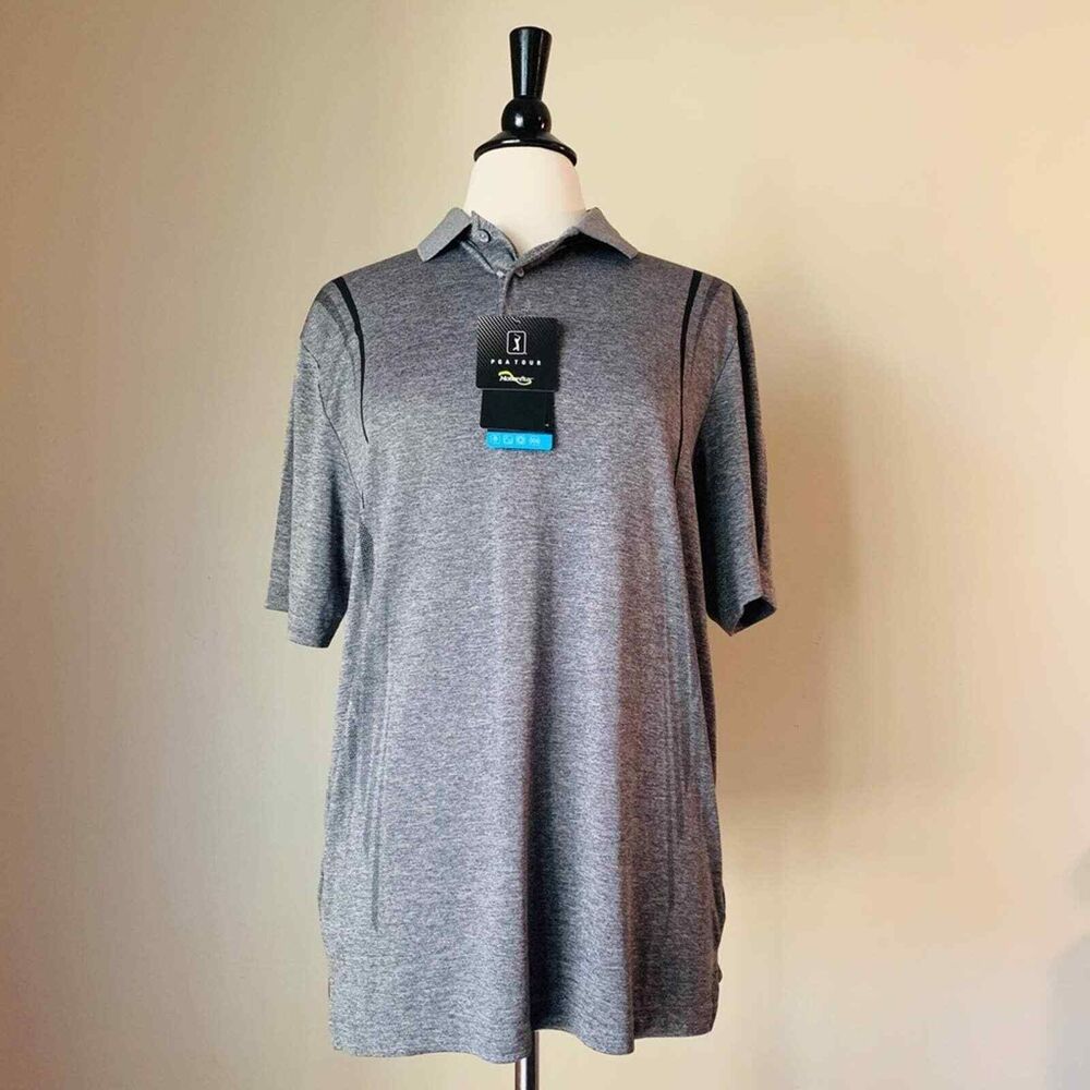 PGA Tour Motionflux  Men's Short Sleeve Polo Shirt Size M (New)